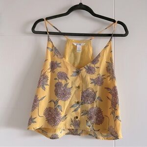 3/$25 Floral Yellow Swing Cropped Tank Top